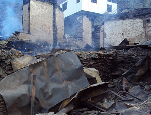 Burnt-down house in the village of Tsibari, December 2, 2010. Photo by the Chief Department of the Russian Ministry for Emergencies for the Republic of Dagestan Burnt-down house in the village of Tsibari, December 2, 2010. Photo by the Chief Department of the Russian Ministry for Emergencies for the Republic of Dagestan
