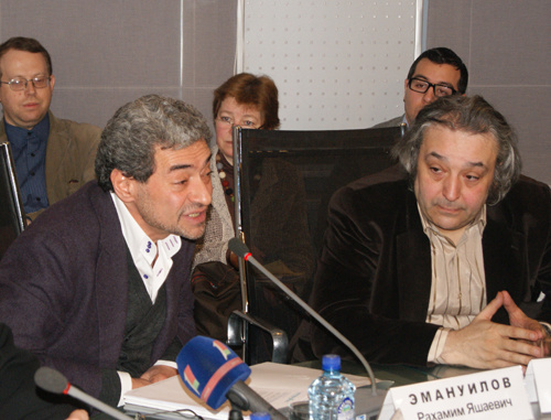 The participants of the roundtable held at the RIA "Novosti". Feb 18 2011. Foto by "Caucasian Knot".
The participants of the roundtable held at the RIA "Novosti". Feb 18 2011. Foto by "Caucasian Knot".