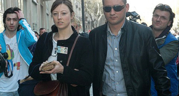 Detention of Swedish journalist My Roderstrit during protest action of the opposition in Baku, April 17, 2011. Photo by the "Turan" Information Agency Detention of Swedish journalist My Roderstrit during protest action of the opposition in Baku, April 17, 2011. Photo by the "Turan" Information Agency