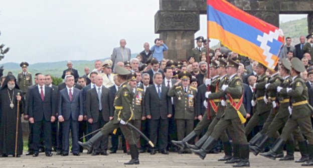 Nagorno-Karabakh, Stepanakert, Memorial Complex. Military parade in honour of the Victory Day, May 9, 2011. Photo by the "Caucasian Knot" Nagorno-Karabakh, Stepanakert, Memorial Complex. Military parade in honour of the Victory Day, May 9, 2011. Photo by the "Caucasian Knot"
