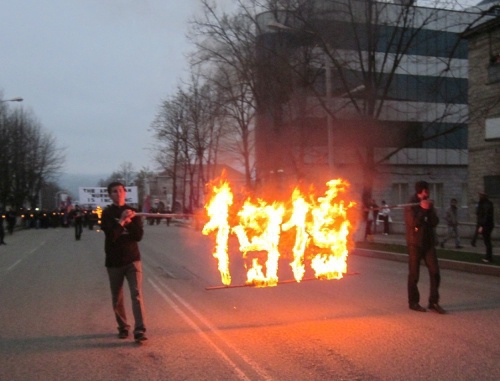 Torchlight march in memory of the victims of the Armenian Genocide in the Ottoman Empire. Nagorno-Karabakh, Stepanakert, April 23, 2011. Photo by the "Caucasian Knot" Torchlight march in memory of the victims of the Armenian Genocide in the Ottoman Empire. Nagorno-Karabakh, Stepanakert, April 23, 2011. Photo by the "Caucasian Knot"