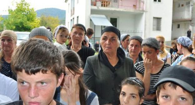 Village of Duisi, Georgia, Pankisi Gorge. Rally against detention of Asmat (Shorena) Khangoshvili, September 19, 2011. Photo: ick.ge Village of Duisi, Georgia, Pankisi Gorge. Rally against detention of Asmat (Shorena) Khangoshvili, September 19, 2011. Photo: ick.ge