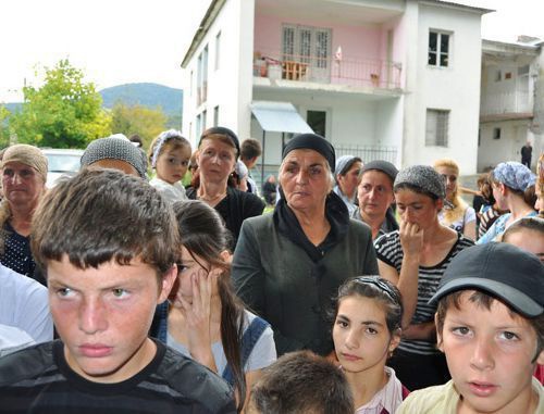 Village of Duisi, Georgia, Pankisi Gorge. Rally against detention of Asmat (Shorena) Khangoshvili, September 19, 2011. Photo: ick.ge Village of Duisi, Georgia, Pankisi Gorge. Rally against detention of Asmat (Shorena) Khangoshvili, September 19, 2011. Photo: ick.ge