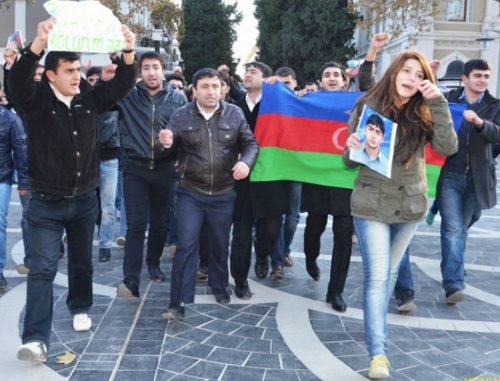 Azerbaijan, Baku, December 3, 2011; youth protest action against non-combat losses in the army. Courtesy of www.irfs.az Azerbaijan, Baku, December 3, 2011; youth protest action against non-combat losses in the army. Courtesy of www.irfs.az