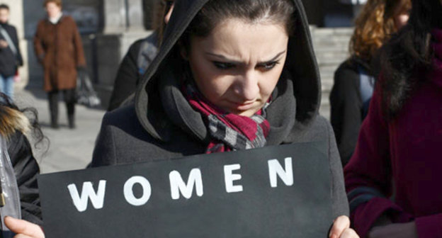Participant of the action against gender violence "Women in Black", Yerevan, December 3, 2011. Photo by Varo Rafaelyan, www.panarmenian.net
Participant of the action against gender violence "Women in Black", Yerevan, December 3, 2011. Photo by Varo Rafaelyan, www.panarmenian.net
