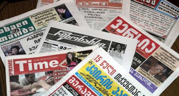 Georgian newspapers. Photo by RFE/PL Georgian newspapers. Photo by RFE/PL