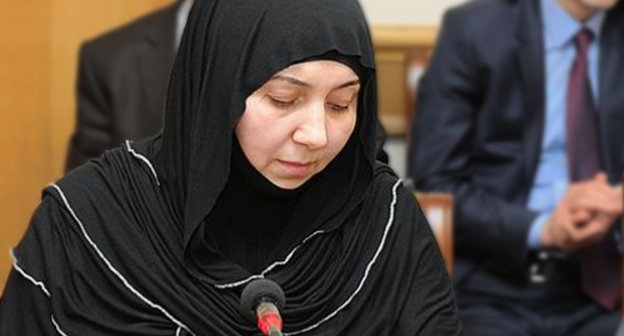 Saiganat Isaeva at the sitting of the commission for militants' adaptation, Dagestan, Makhachkala, April 19, 2012. Photo by press service of the President of the Republic of Dagestan Saiganat Isaeva at the sitting of the commission for militants' adaptation, Dagestan, Makhachkala, April 19, 2012. Photo by press service of the President of the Republic of Dagestan