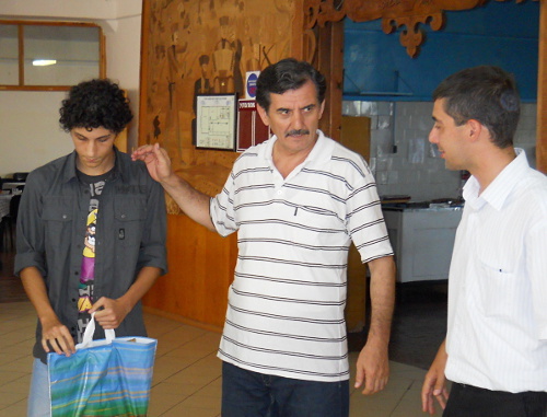 Right to left: Makhmud Karataban, Allyatin Bairam and a guest from Turkey; Adygea, Maikop, August 12, 2012. Photo by Oleg Chaly for the "Caucasian Knot" Right to left: Makhmud Karataban, Allyatin Bairam and a guest from Turkey; Adygea, Maikop, August 12, 2012. Photo by Oleg Chaly for the "Caucasian Knot"