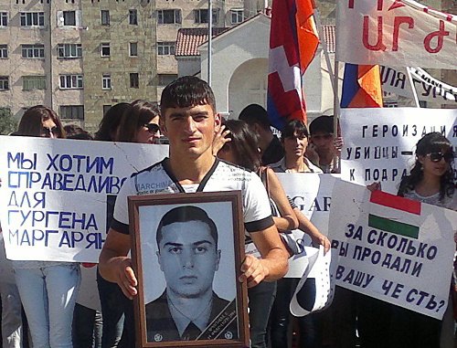  

Youth march dated to the birthday of Gurgen Margaryan murdered in Hungary, Nagorno-Karabakh, Stepanakert, September 26, 2012. Photo by Alvard Grigoryan for the "Caucasian Knot"