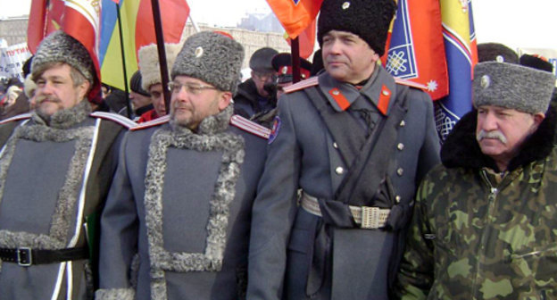 Cossacks at rally; Moscow, February 4, 2012. Courtesy of http://ckwrf.ru Cossacks at rally; Moscow, February 4, 2012. Courtesy of http://ckwrf.ru