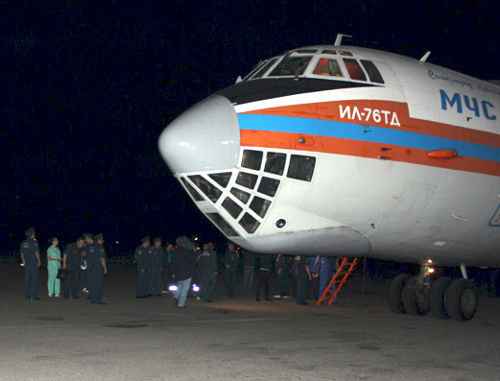 Aircraft IL-76 of the Russian Ministry for Emergencies that arrived to pick up the victims of the terror act at the airport of Makhachkala; May 20, 2013. Courtesy of the press service of the MfE of Dagestan, http://www.05.mchs.gov.ru Aircraft IL-76 of the Russian Ministry for Emergencies that arrived to pick up the victims of the terror act at the airport of Makhachkala; May 20, 2013. Courtesy of the press service of the MfE of Dagestan, http://www.05.mchs.gov.ru