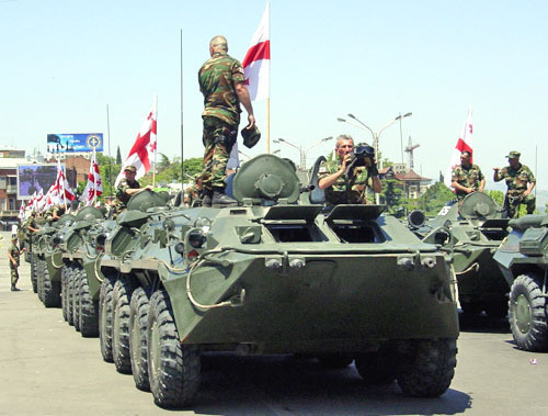 BTR-80 of the Georgian armed forces in parade on the Independence Day.
Photo: shioshvili, http://ru.wikipedia.org/ BTR-80 of the Georgian armed forces in parade on the Independence Day.
Photo: shioshvili, http://ru.wikipedia.org/