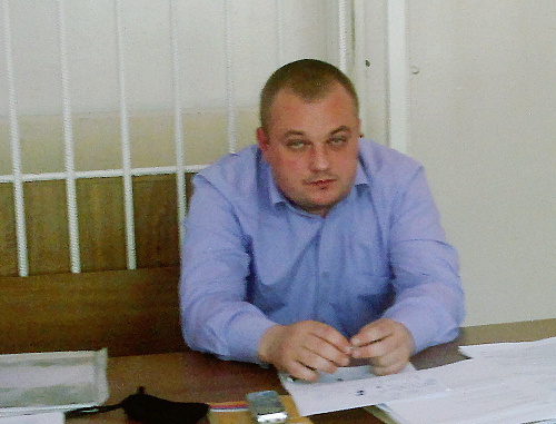 Evgeniy Kuzyur, lawyer of Ruslan Rakhaev at the court session on April 29, 2013. Photo by the “Caucasian Knot”. Evgeniy Kuzyur, lawyer of Ruslan Rakhaev at the court session on April 29, 2013. Photo by the “Caucasian Knot”.
