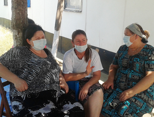 Ingushetia, Karabulak, July 1, 2013. Participants of endless hunger strike of temporary accommodation centre "Promzhilbaza" inhabitants. Photo courtesy of the participants of the hunger strike Ingushetia, Karabulak, July 1, 2013. Participants of endless hunger strike of temporary accommodation centre "Promzhilbaza" inhabitants. Photo courtesy of the participants of the hunger strike