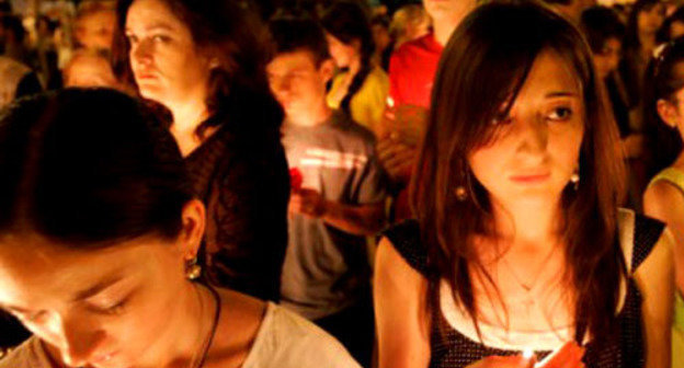 Action "Living Light of Memory" in Tskhinvali. http://osinform.ru/ Action "Living Light of Memory" in Tskhinvali. http://osinform.ru/
