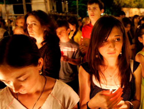 Action "Living Light of Memory" in Tskhinvali. http://osinform.ru/ Action "Living Light of Memory" in Tskhinvali. http://osinform.ru/