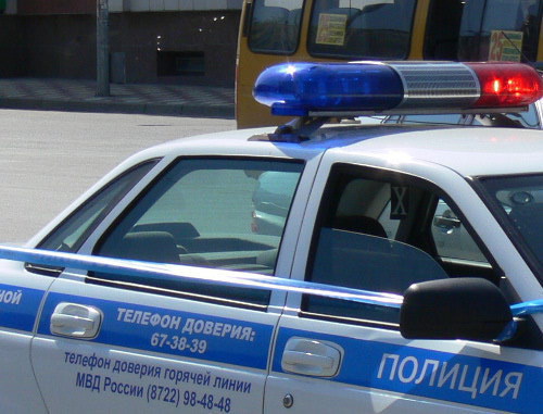 Police car. Makhachkala. Photo by Patimat Makhmudova for the ‘Caucasian Knot’. Police car. Makhachkala. Photo by Patimat Makhmudova for the ‘Caucasian Knot’.