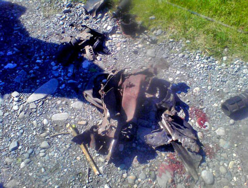 Car explosion site in the village of Nesterovskaya, Sunzha Region of Ingushetia. September 16, 2013. Photo by Ingushetia MIA, http://06.mvd.ru/ Car explosion site in the village of Nesterovskaya, Sunzha Region of Ingushetia. September 16, 2013. Photo by Ingushetia MIA, http://06.mvd.ru/
