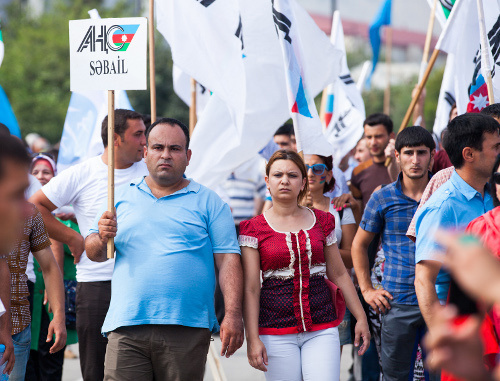 Rally demanding free and fair elections. Baku, August 18, 2013. Photo by Aziz Karimov for the ‘Caucasian Knot’. Rally demanding free and fair elections. Baku, August 18, 2013. Photo by Aziz Karimov for the ‘Caucasian Knot’.