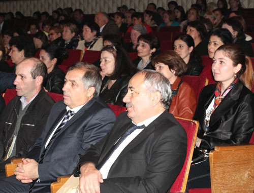 Audience attending opening ceremony of the 7th festival of documentary films and authors' TV programmes "Kunaki". Cherkessk, October 16, 2013. Photo: http://www.kchr.ru Audience attending opening ceremony of the 7th festival of documentary films and authors' TV programmes "Kunaki". Cherkessk, October 16, 2013. Photo: http://www.kchr.ru