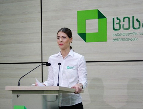 Tbilisi, October 27, 2013, voting day at the presidential election in Georgia. CEC representative at the press-briefing. Photo: http://www.cec.gov.ge/ Tbilisi, October 27, 2013, voting day at the presidential election in Georgia. CEC representative at the press-briefing. Photo: http://www.cec.gov.ge/