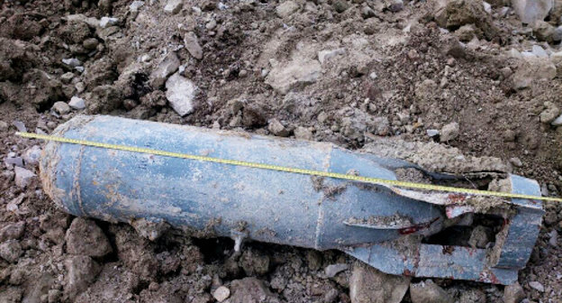 Air bomb found in Grozny district of Chechnya. November 2013. Photo by the press service of Chechen Republic main Office of Russia's Ministry for Emergencies, http://www.95.mchs.gov.ru/ Air bomb found in Grozny district of Chechnya. November 2013. Photo by the press service of Chechen Republic main Office of Russia's Ministry for Emergencies, http://www.95.mchs.gov.ru/