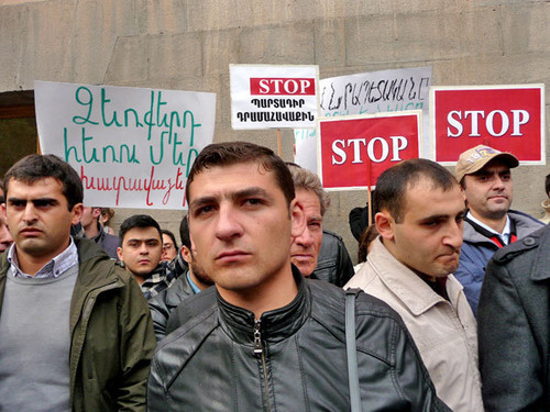 Protest action with the demand to correct the new pension system since 2014. Yerevan, November 15, 2013. Photo by Armine Martirosyan for the "Caucasian Knot" Protest action with the demand to correct the new pension system since 2014. Yerevan, November 15, 2013. Photo by Armine Martirosyan for the "Caucasian Knot"