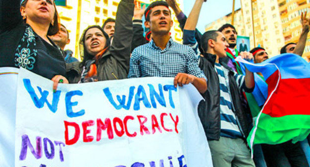 Protect against results of presidential elections in Azerbaijan. Baku, October 12, 2013. Photo by Aziz Karimov for the ‘Caucasian Knot’. Protect against results of presidential elections in Azerbaijan. Baku, October 12, 2013. Photo by Aziz Karimov for the ‘Caucasian Knot’.