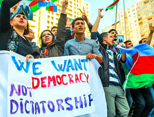 Protect against results of presidential elections in Azerbaijan. Baku, October 12, 2013. Photo by Aziz Karimov for the ‘Caucasian Knot’. Protect against results of presidential elections in Azerbaijan. Baku, October 12, 2013. Photo by Aziz Karimov for the ‘Caucasian Knot’.