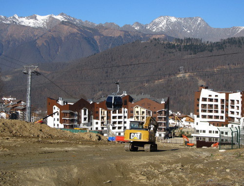 Construction of Mountain Olympic village in Krasnaya Polyana. November 2013. Photo by Tatiana Ukulova for the ‘Caucasian Knot’. Construction of Mountain Olympic village in Krasnaya Polyana. November 2013. Photo by Tatiana Ukulova for the ‘Caucasian Knot’.