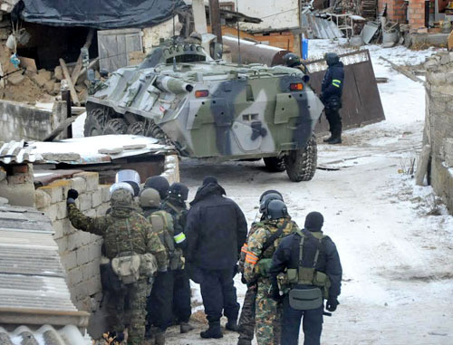 Special operation held in the village of Bylym, Elbrus District of Kabardino-Balkaria. December 16, 2013. Photo http://nac.gov.ru/ Special operation held in the village of Bylym, Elbrus District of Kabardino-Balkaria. December 16, 2013. Photo http://nac.gov.ru/