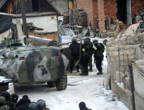 Special operation in the village of Bylym of the Elbrus District of Kabardino-Balkaria. December 16, 2013. Photo: http://nac.gov.ru/ Special operation in the village of Bylym of the Elbrus District of Kabardino-Balkaria. December 16, 2013. Photo: http://nac.gov.ru/