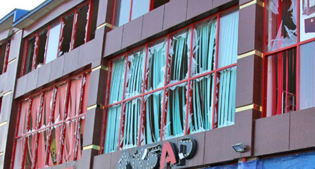 ‘Akbar’ store suffered from the explosion of improvised explosive device. Khasavyurt, January 6, 2014. Photo by Makhach Akhmedov for the ‘Caucasian Knot’. ‘Akbar’ store suffered from the explosion of improvised explosive device. Khasavyurt, January 6, 2014. Photo by Makhach Akhmedov for the ‘Caucasian Knot’.