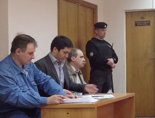 At the preliminary court hearing on the complaint filed by the Human Rights Centre "Memorial" and the International Society "Memorial" against the Prosecutor's Office inspections, Moscow City Court, May 7, 2013. From left to right: Chairman of the Board of the HRC "Memorial" Alexander Cherkasov, advocate of the HRC "Memorial" Furkat Tishaev, member of the Board of the International Society "Memorial" Jan Rachinsky. Photo by press-service of the HRC "Memorial", http://www.memo.ru At the preliminary court hearing on the complaint filed by the Human Rights Centre "Memorial" and the International Society "Memorial" against the Prosecutor's Office inspections, Moscow City Court, May 7, 2013. From left to right: Chairman of the Board of the HRC "Memorial" Alexander Cherkasov, advocate of the HRC "Memorial" Furkat Tishaev, member of the Board of the International Society "Memorial" Jan Rachinsky. Photo by press-service of the HRC "Memorial", http://www.memo.ru