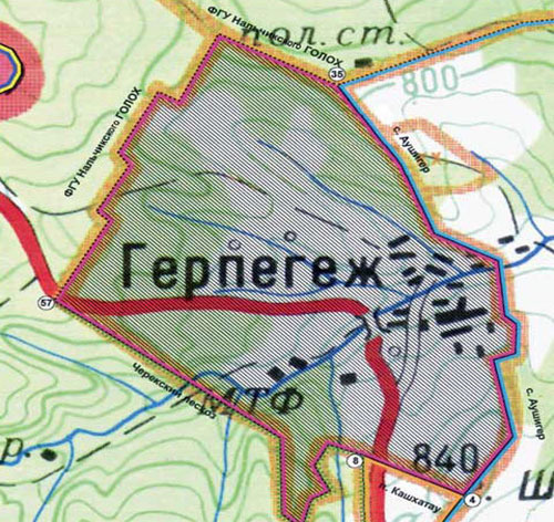 Map of Gerpegezh (source: www.balkaria.info) Map of Gerpegezh (source: www.balkaria.info)