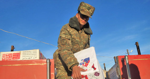 The New Year gifts to the soldiers in the front line and in combat troops prepared by the government and socially active members from all the regions of the Nagorno-Karabakh Republic. December 31, 2014. Photo by Alvard Grigoryan for the "Caucasian Knot" The New Year gifts to the soldiers in the front line and in combat troops prepared by the government and socially active members from all the regions of the Nagorno-Karabakh Republic. December 31, 2014. Photo by Alvard Grigoryan for the "Caucasian Knot"