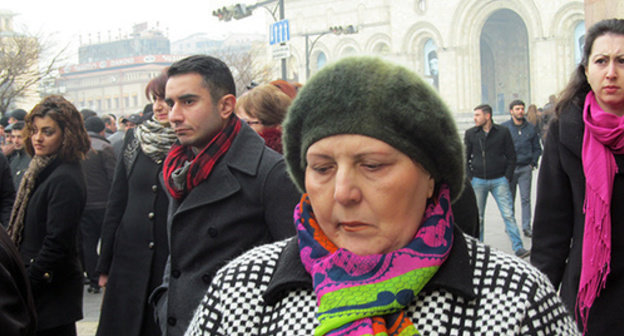 A protest action of entrepreneurs running small and medium-sized businesses against the amendments to the Law "On Turnover Tax". Yerevan, January 28, 2015. Photo by Armine Martirosyan for the "Caucasian Knot" A protest action of entrepreneurs running small and medium-sized businesses against the amendments to the Law "On Turnover Tax". Yerevan, January 28, 2015. Photo by Armine Martirosyan for the "Caucasian Knot"
