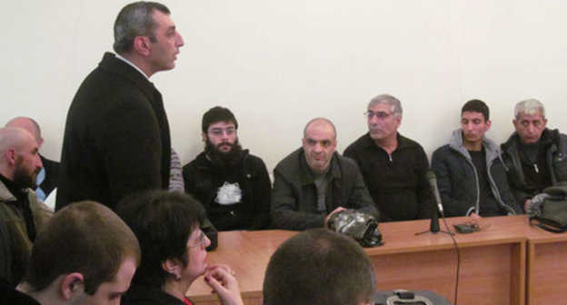 Hearing in the Armenian Court of Appeal (CoA) on the case of "Million Mask March" participants. Yerevan, January 30, 2015. Photo by Armine Martirosyan for the ‘Caucasian Knot’. Hearing in the Armenian Court of Appeal (CoA) on the case of "Million Mask March" participants. Yerevan, January 30, 2015. Photo by Armine Martirosyan for the ‘Caucasian Knot’.