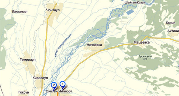 Map of the district of Dagestan. Photo: Yandex maps