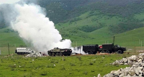 Special forces’ vehicles in Dagestan. Photo: http://nac.gov.ru/nakmessage/2015/04/25/v-dagestane-neitralizovany-dva-bandita-obezvrezhena-masterskaya-po-izgotovleni.html
