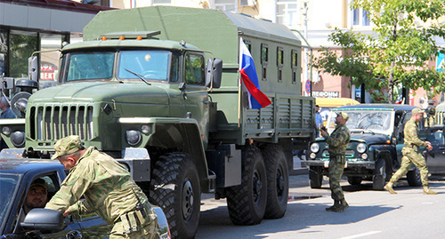 The law enforcers' cars in Grozny. Photo by Magomed Magomedov for the "Caucasian Knot"