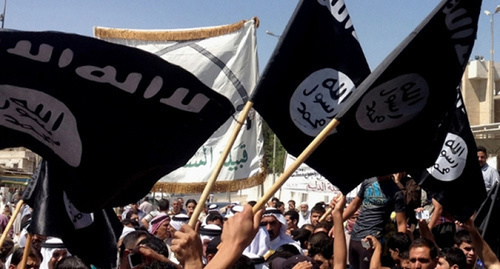 The flags of the "Islamic State". Photo: http://igil.info/news/item/489-is-caught-spy