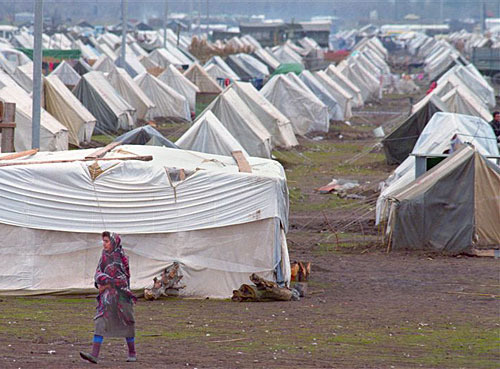 Camp for internally displaced people from Nagorny Karabakh and adjacent territories. Photo by http://ru.wikipedia.org Camp for internally displaced people from Nagorny Karabakh and adjacent territories. Photo by http://ru.wikipedia.org
