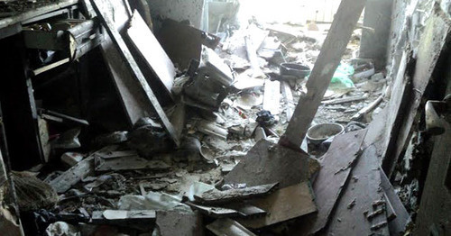 The apartment destroyed in the course of the special operation. Nalchik, July 24, 2015. Photo by Lyudmila Maratova for the "Caucasian Knot"