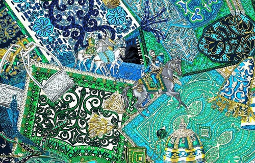 Detail of Hermes Cavaliers du Caucase scarf. Photo by Lyudmila Maratova for the ‘Caucasian Knot’. 