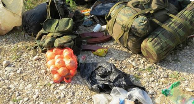 Militants' personal belongings and foodstuffs confiscated in the course of the special operation. Photo: http://nac.gov.ru/nakmessage/2015/08/04/v-ingushetii-neitralizovana-gruppa-iz-vosmi-boevikov-igil.html Militants' personal belongings and foodstuffs confiscated in the course of the special operation. Photo: http://nac.gov.ru/nakmessage/2015/08/04/v-ingushetii-neitralizovana-gruppa-iz-vosmi-boevikov-igil.html