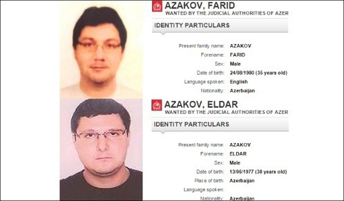 Eldar and Farid Azakov in the Interpol database. Photo: Interpol.int Eldar and Farid Azakov in the Interpol database. Photo: Interpol.int