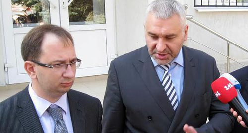 Nadezhda Savchenko’s advocates Nikalai Polozov and Mark Feighin at the Donetsk City Court in the Rostov Region. Photo by Konstantin Volgin for the ‘Caucasian Knot’. 