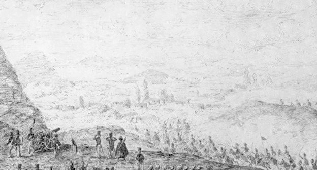 Fragment of picture "Attack on Aul of Abadzehs" (during Russian-Caucasian war). From Album of Tengin Regiment, page 47. Source: Moscow State Historical Museum. Borrowed from http://circassiangenocide.org Fragment of picture "Attack on Aul of Abadzehs" (during Russian-Caucasian war). From Album of Tengin Regiment, page 47. Source: Moscow State Historical Museum. Borrowed from http://circassiangenocide.org