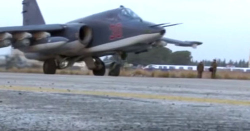 An airplane of Russian aviation. Screenshot of a video by the Ministry of Defence of the Russian Federation http://www.youtube.com/watch?v=igzjX1IKULw